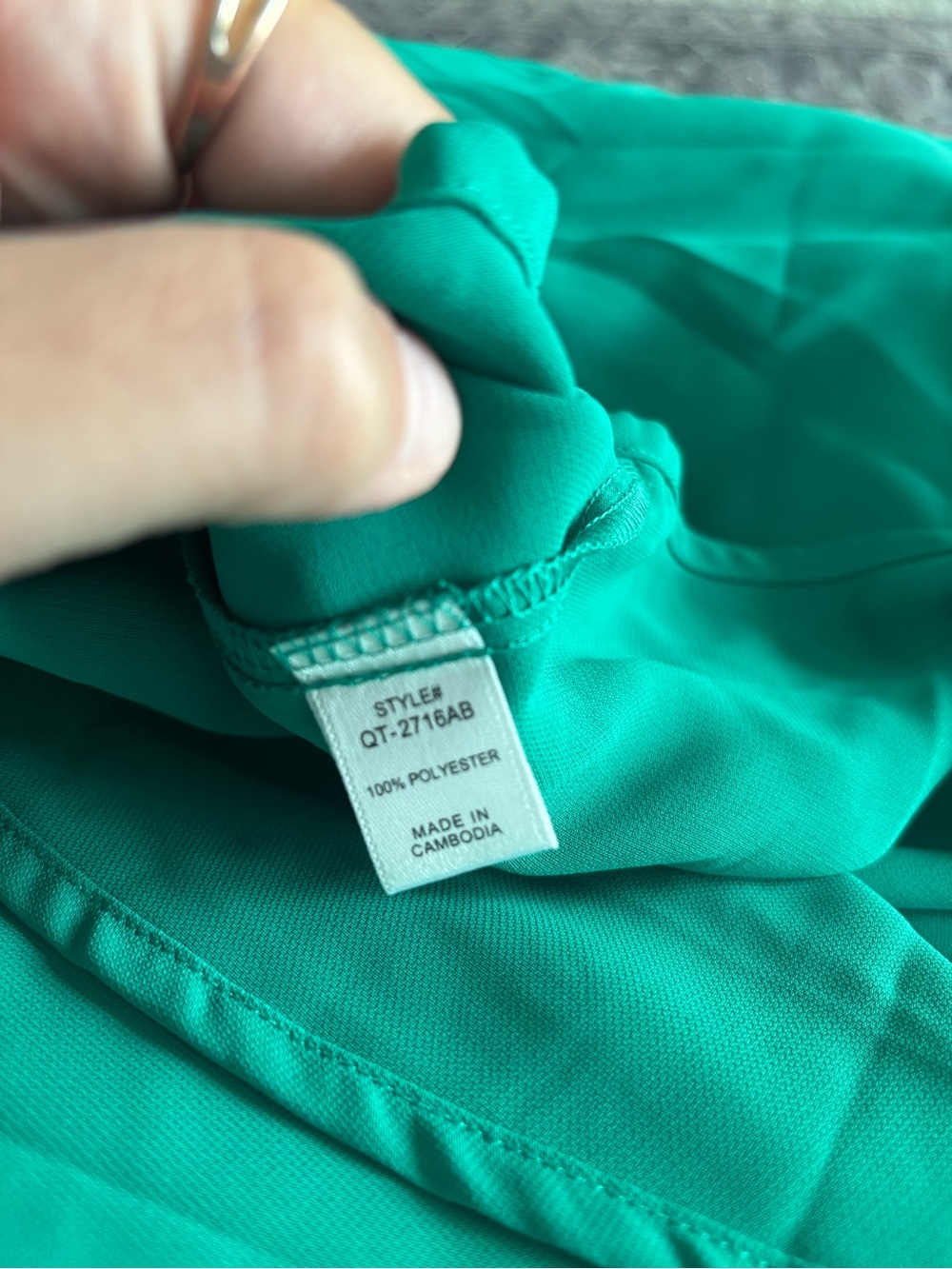 Zenana Outfitters Teal Green V-Neck Flutter Sleeve Blouse - Picture 4 of 4